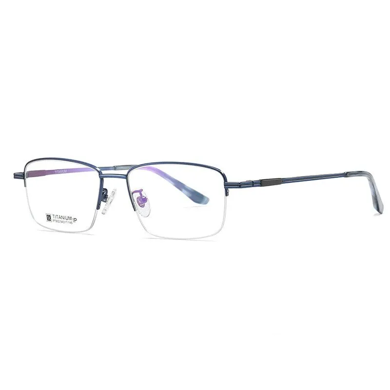 Chashma Ochki Men's Semi Rim Square Titanium Eyeglasses 902