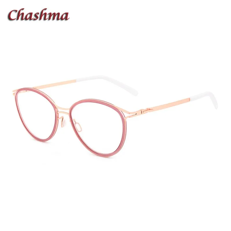 Chashma Ochki Unisex Full Rim Round Acetate Alloy Eyeglasses 8903