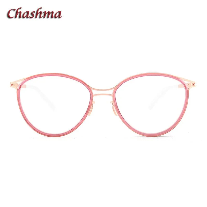 Chashma Ochki Unisex Full Rim Round Acetate Alloy Eyeglasses 8903