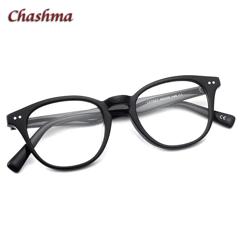 Chashma Ochki Unisex Full Rim Round Square Acetate Eyeglasses 7921