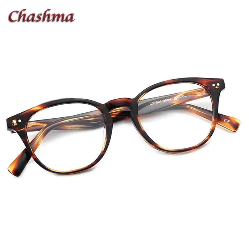 Chashma Ochki Unisex Full Rim Round Square Acetate Eyeglasses 7921