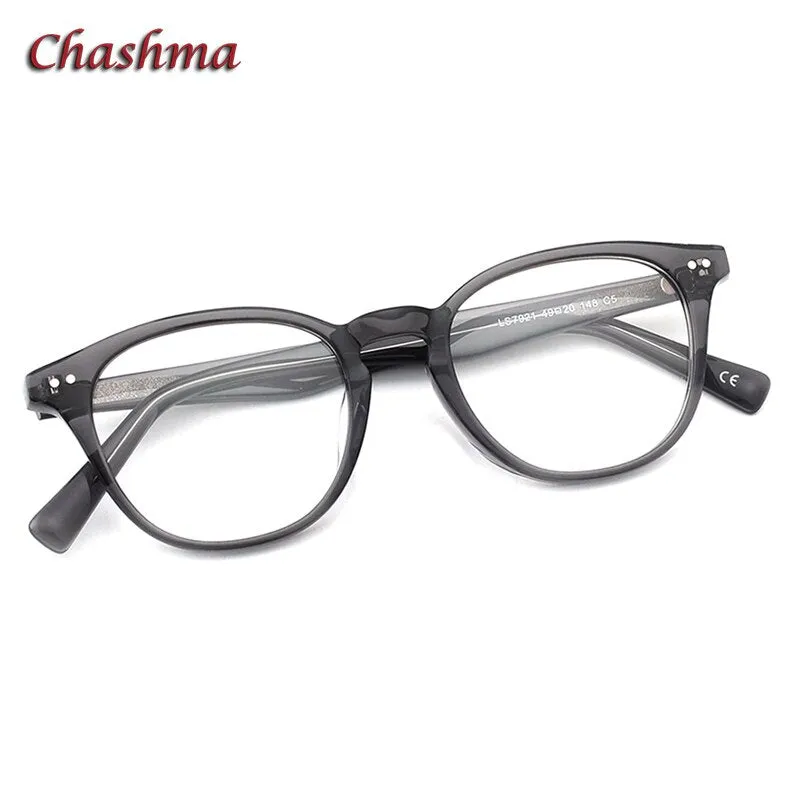 Chashma Ochki Unisex Full Rim Round Square Acetate Eyeglasses 7921