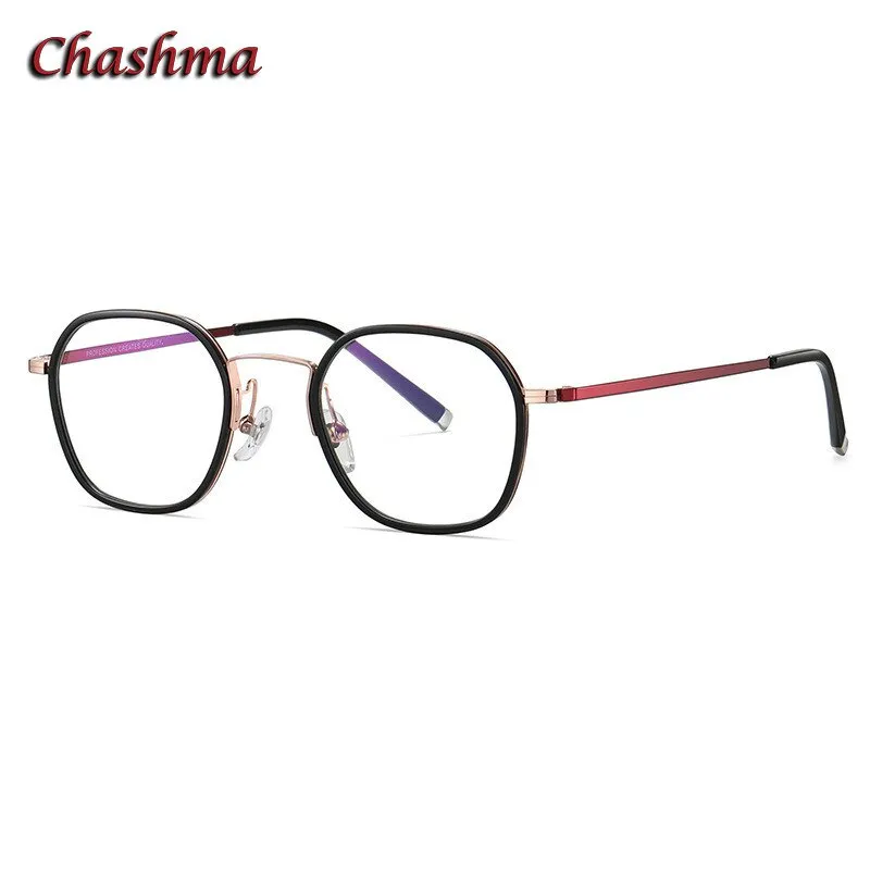 Chashma Ochki Unisex Full Rim Round Square Titanium Acetate Eyeglasses 2322