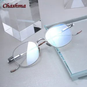 Chashma Ochki Unisex Full Rim Round Square Titanium Eyeglasses 022