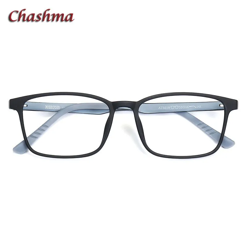 Chashma Ochki Unisex Full Rim Square Tr 90 Titanium Eyeglasses 6610