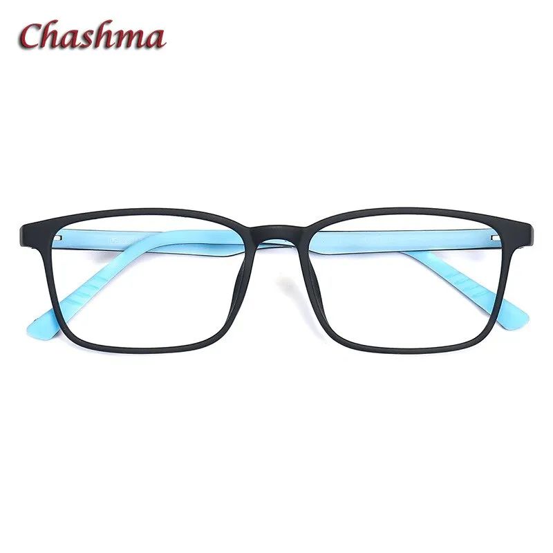 Chashma Ochki Unisex Full Rim Square Tr 90 Titanium Eyeglasses 6610