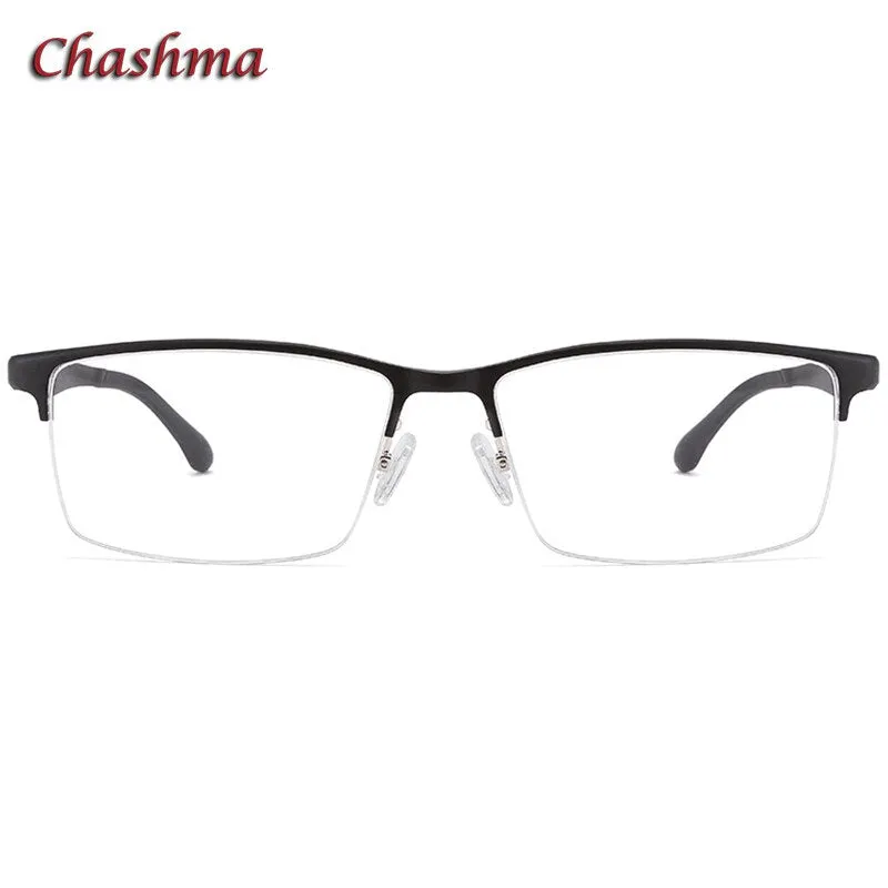 Chashma Ochki Unisex Large Semi Rim Square Aluminum Magnesium Sport Eyeglasses 6323