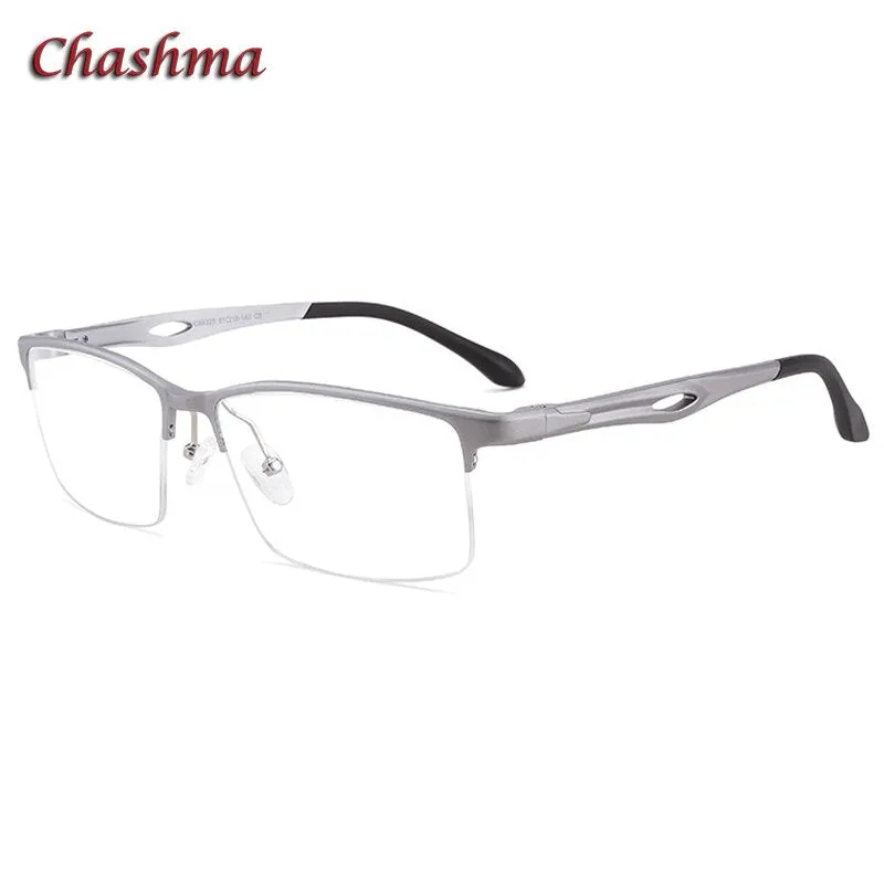 Chashma Ochki Unisex Large Semi Rim Square Aluminum Magnesium Sport Eyeglasses 6323