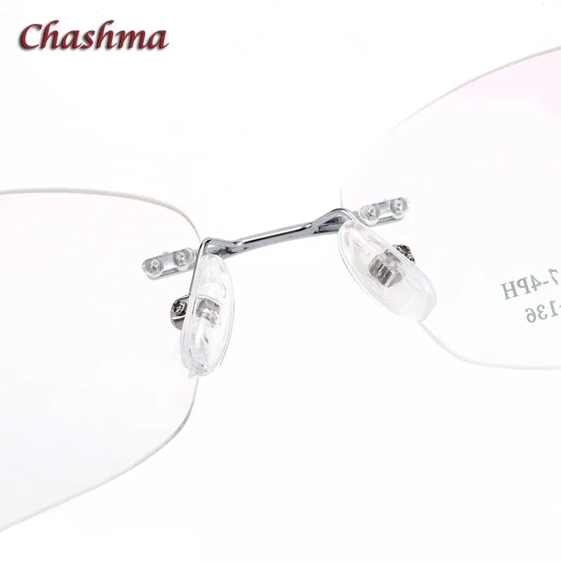 Chashma Ochki Women's Rimless Rectangle Titanium Alloy Eyeglasses 52006