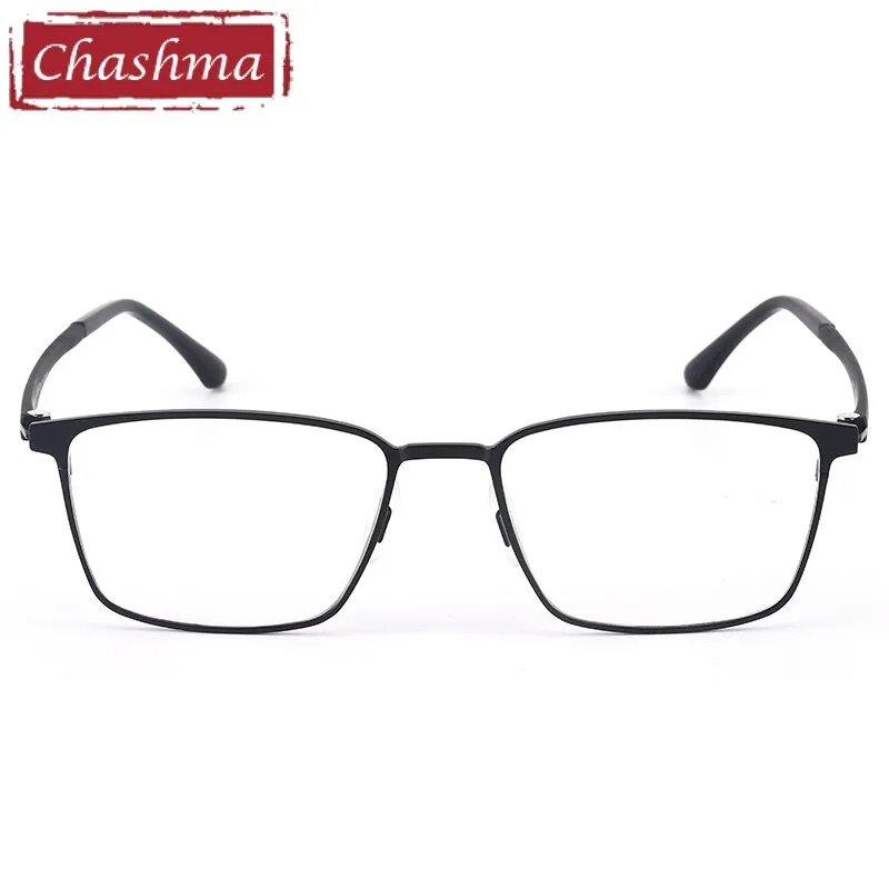 Chashma Ottica Men's Full Rim Large Square Stainless Steel Eyeglasses 9410