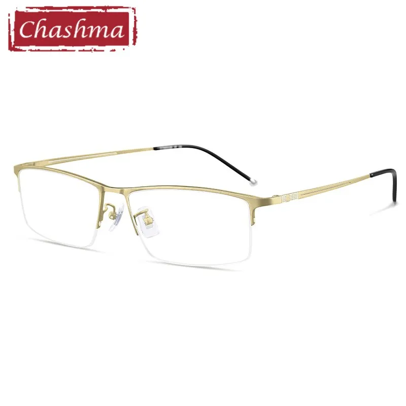 Chashma Ottica Men's Semi Rim Square Titanium Eyeglasses 990070