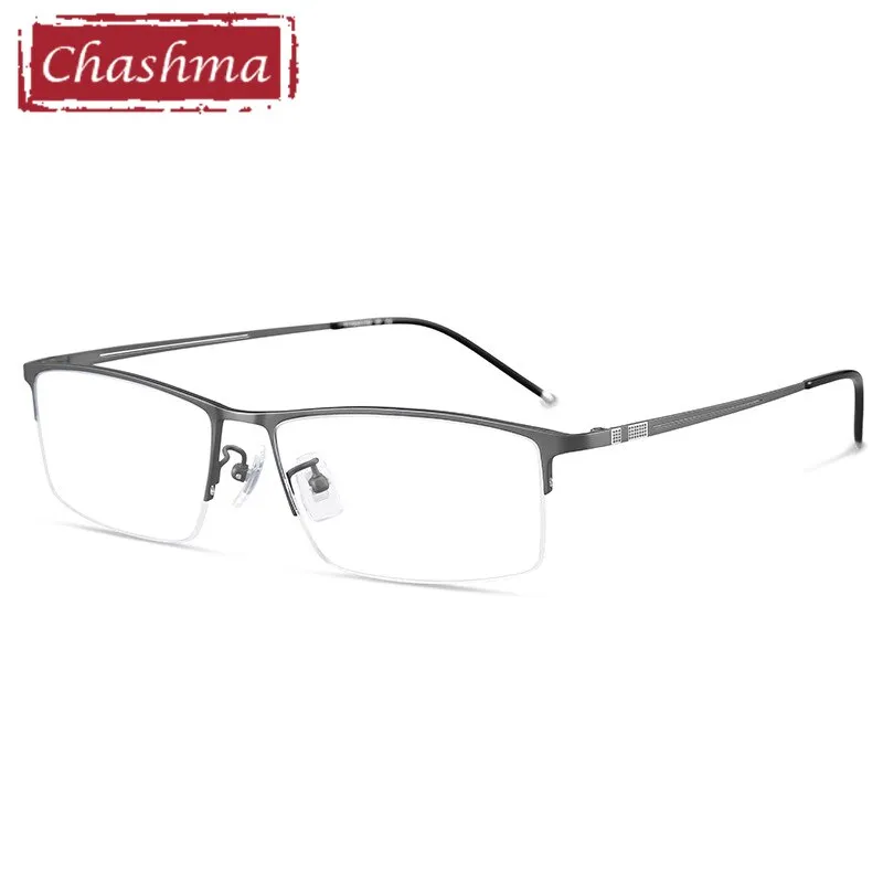 Chashma Ottica Men's Semi Rim Square Titanium Eyeglasses 990070