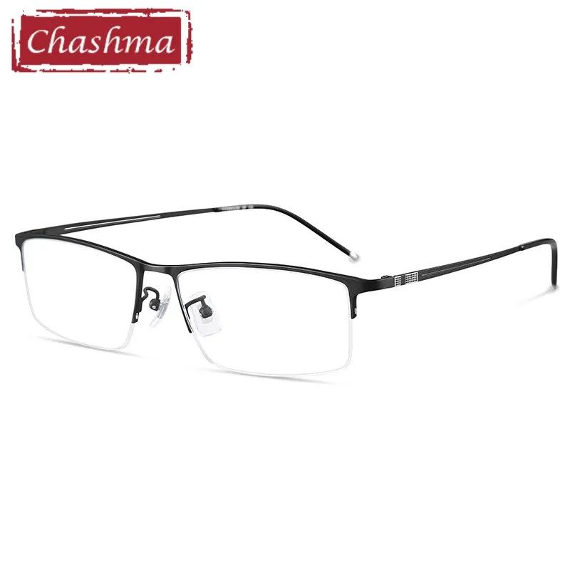 Chashma Ottica Men's Semi Rim Square Titanium Eyeglasses 990070