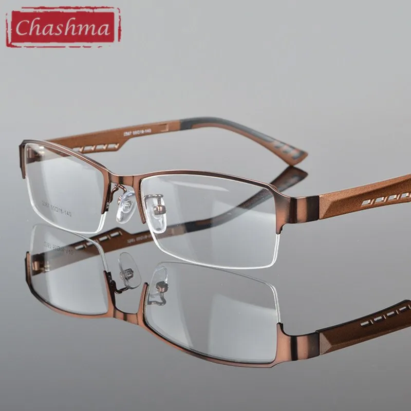 Chashma Ottica Men's Semi Rim Square Tr 90 Stainless Steel Eyeglasses 2387