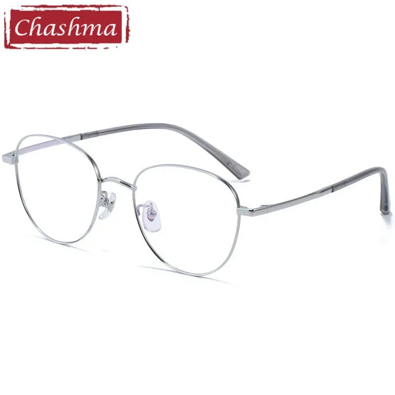 Chashma Ottica Unisex Full Rim Oval Titanium Alloy Eyeglasses 1515