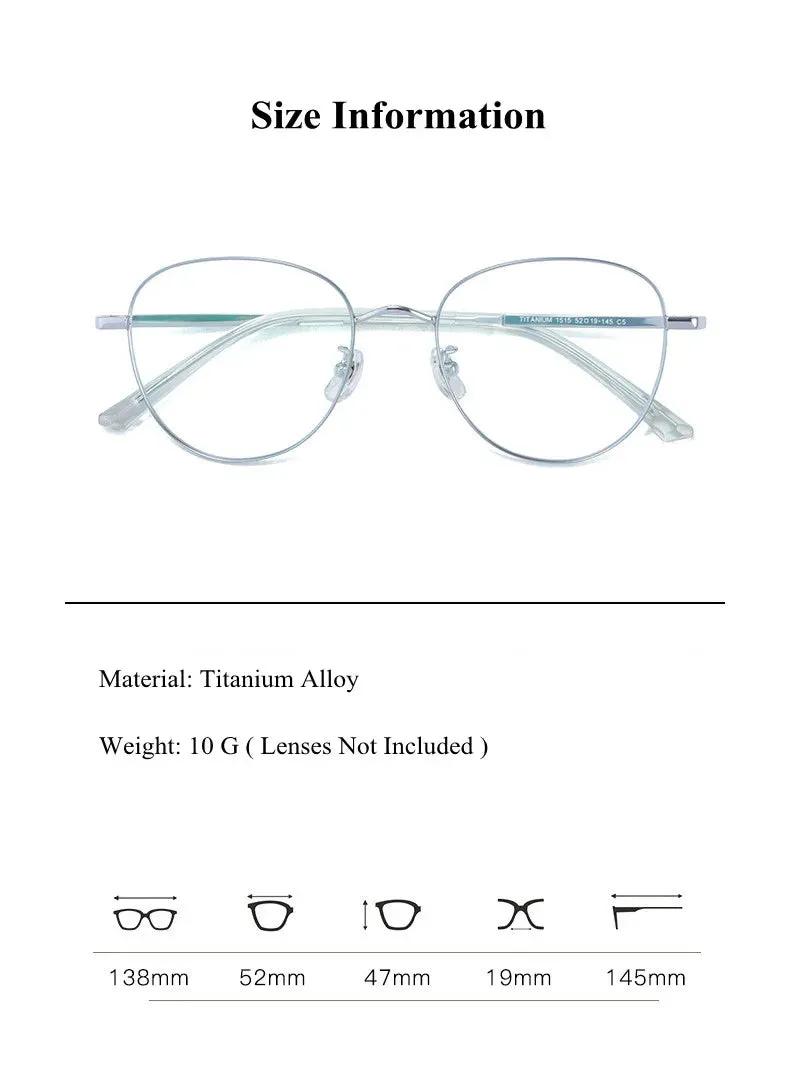 Chashma Ottica Unisex Full Rim Oval Titanium Alloy Eyeglasses 1515