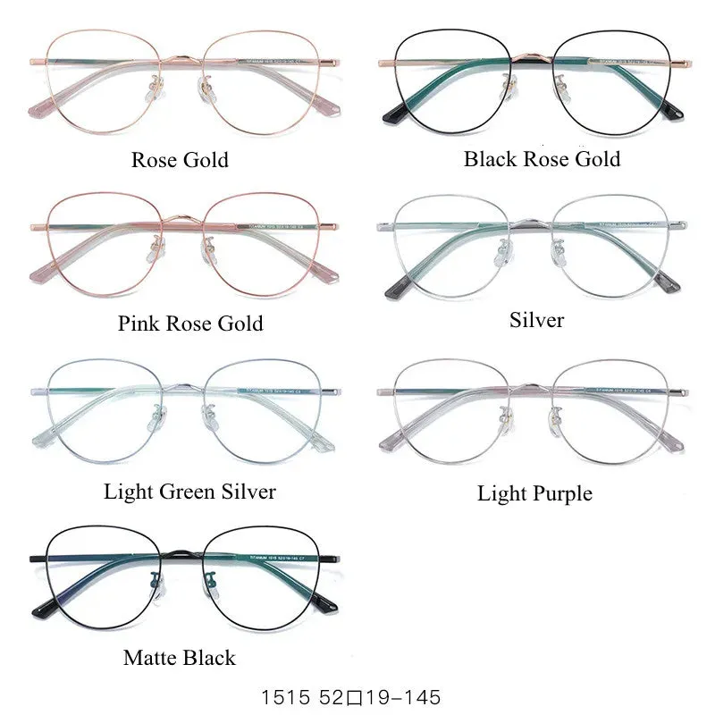 Chashma Ottica Unisex Full Rim Oval Titanium Alloy Eyeglasses 1515