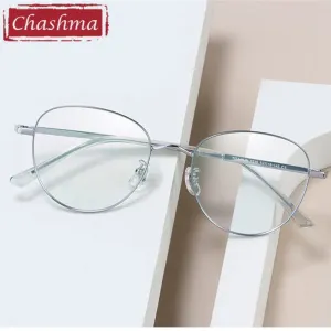 Chashma Ottica Unisex Full Rim Oval Titanium Alloy Eyeglasses 1515