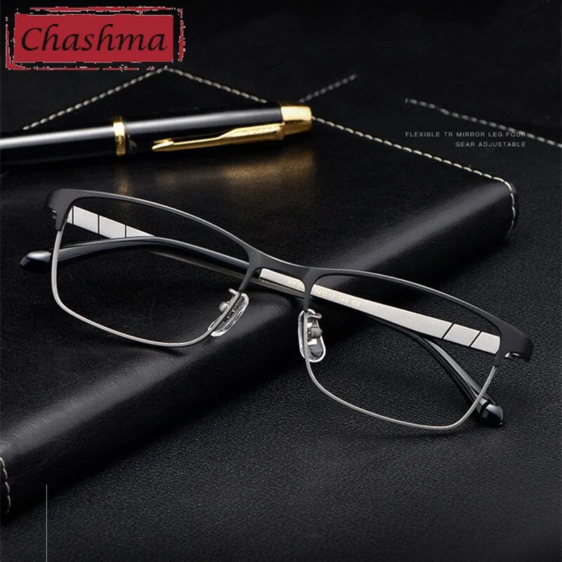 Chashma Ottica Unisex Full Rim Square Titanium Eyeglasses 0137