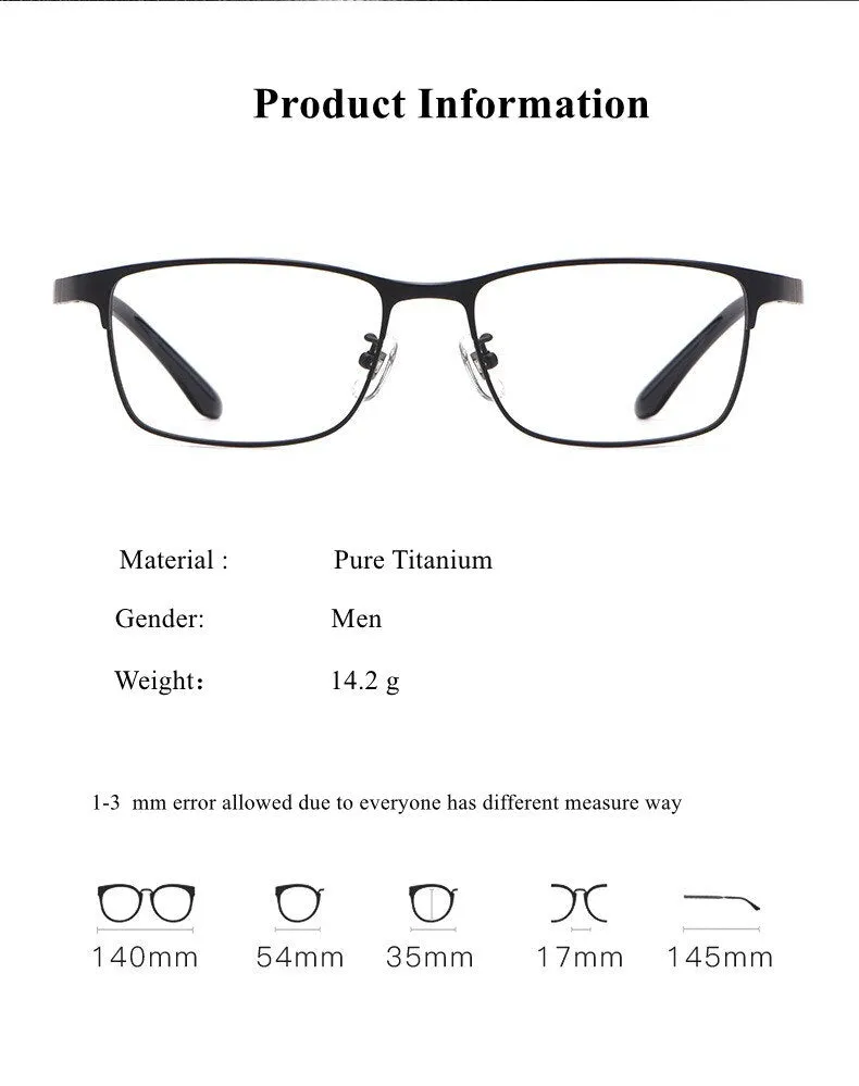 Chashma Ottica Unisex Full Rim Square Titanium Eyeglasses 0137