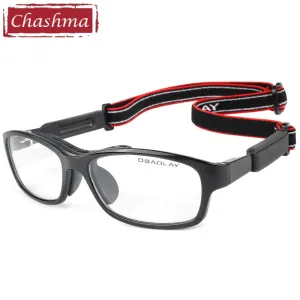 Chashma Ottica Unisex Full Rim Square Tr 90 Titanim Sport Goggle Eyeglasses 010