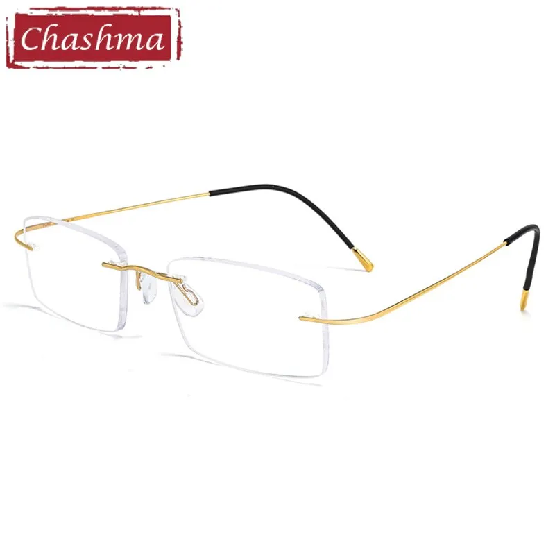 Chashma Ottica Unisex Rimless Square Titanium Eyeglasses 8040