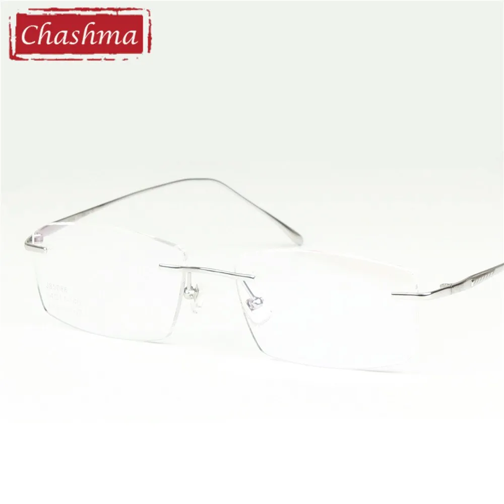 Chashma Ottica Unisex Rimless Square Titanium Eyeglasses 85086