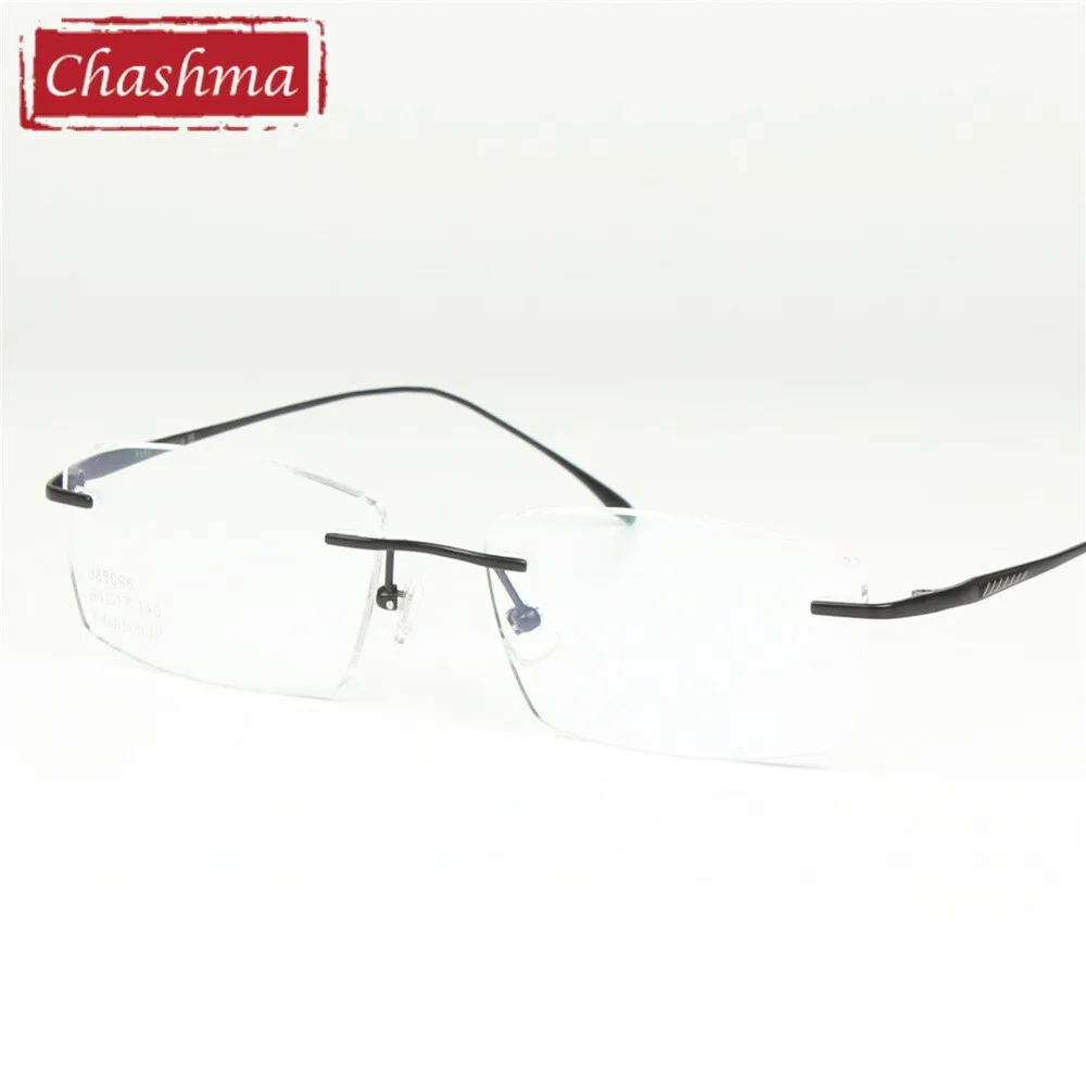 Chashma Ottica Unisex Rimless Square Titanium Eyeglasses 85086