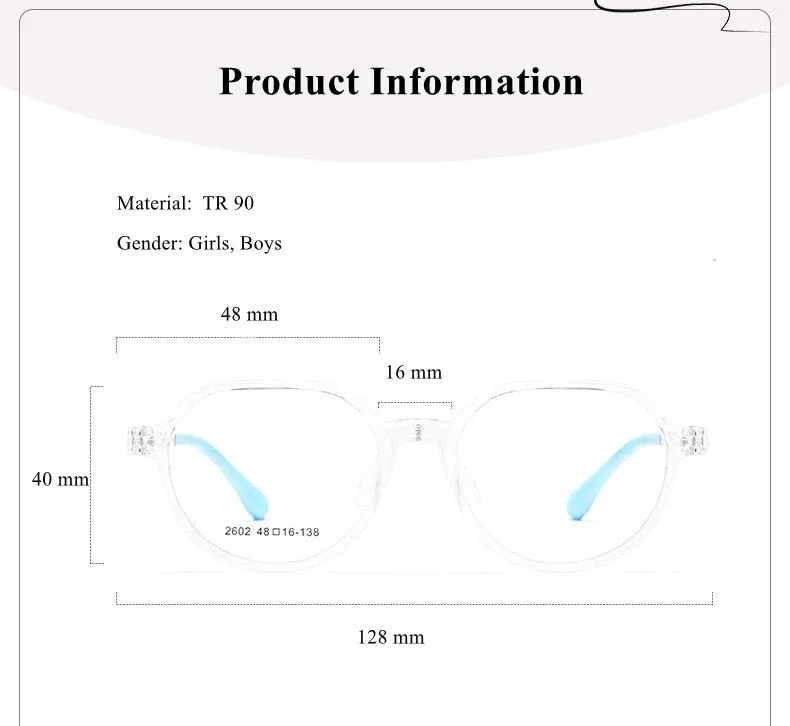 Chashma Unisex Children's Full Rim Round Tr 90 Titanium Eyeglasses 2602