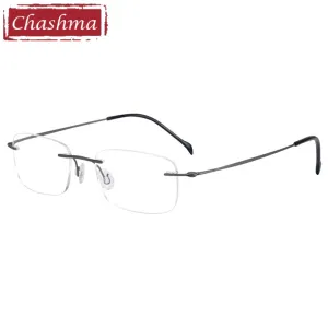 Chashma Unisex Rimless Rectangle Titanium Eyeglasses 16006