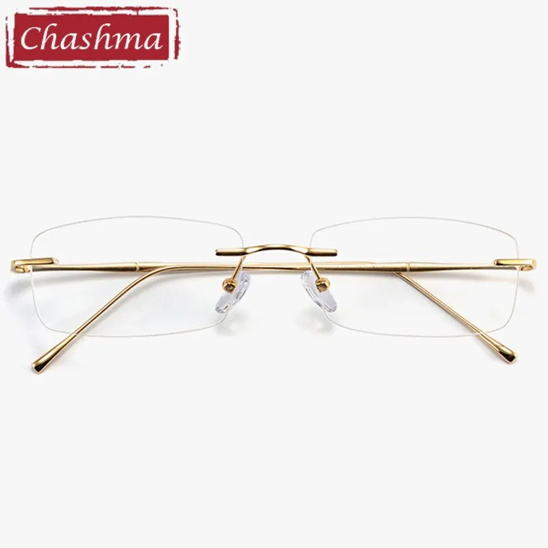 Chashma Unisex Rimless Rectangular Titanium Eyeglasses 632