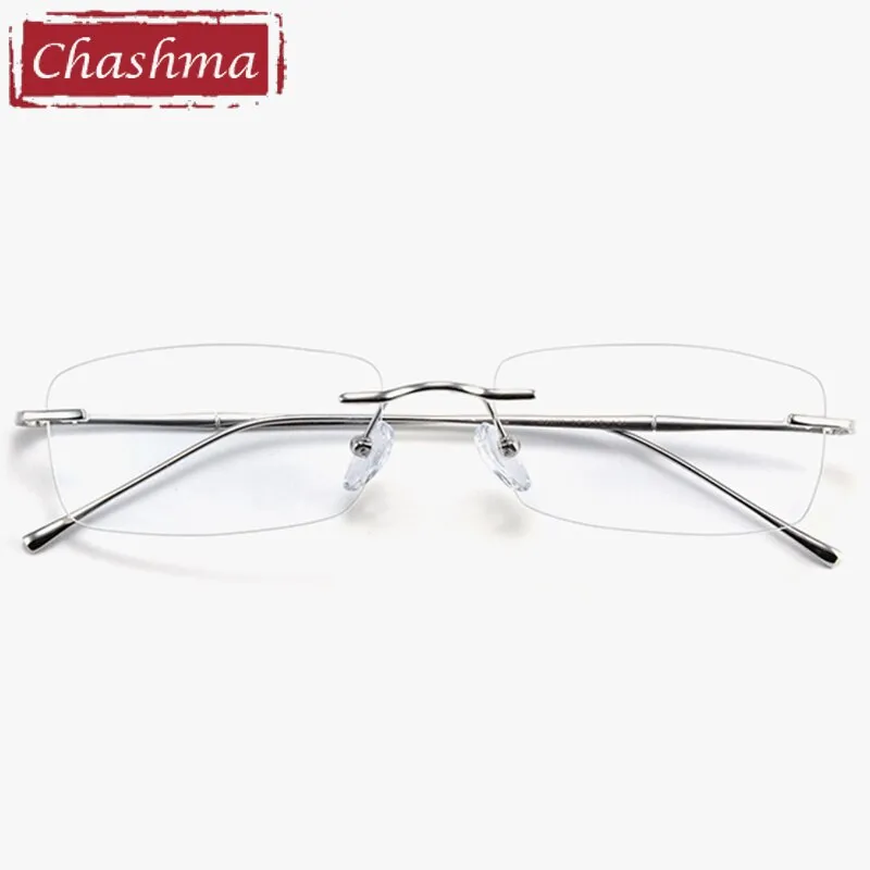 Chashma Unisex Rimless Rectangular Titanium Eyeglasses 632