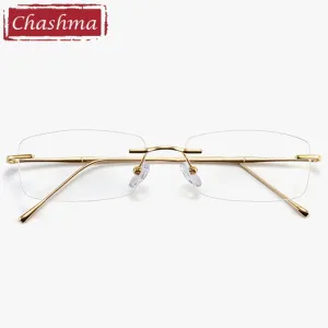 Chashma Unisex Rimless Rectangular Titanium Eyeglasses 632