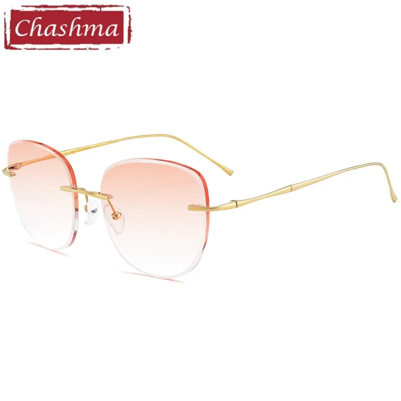 Chashma Unisex Rimless Square Titanium Eyeglasses 632m19