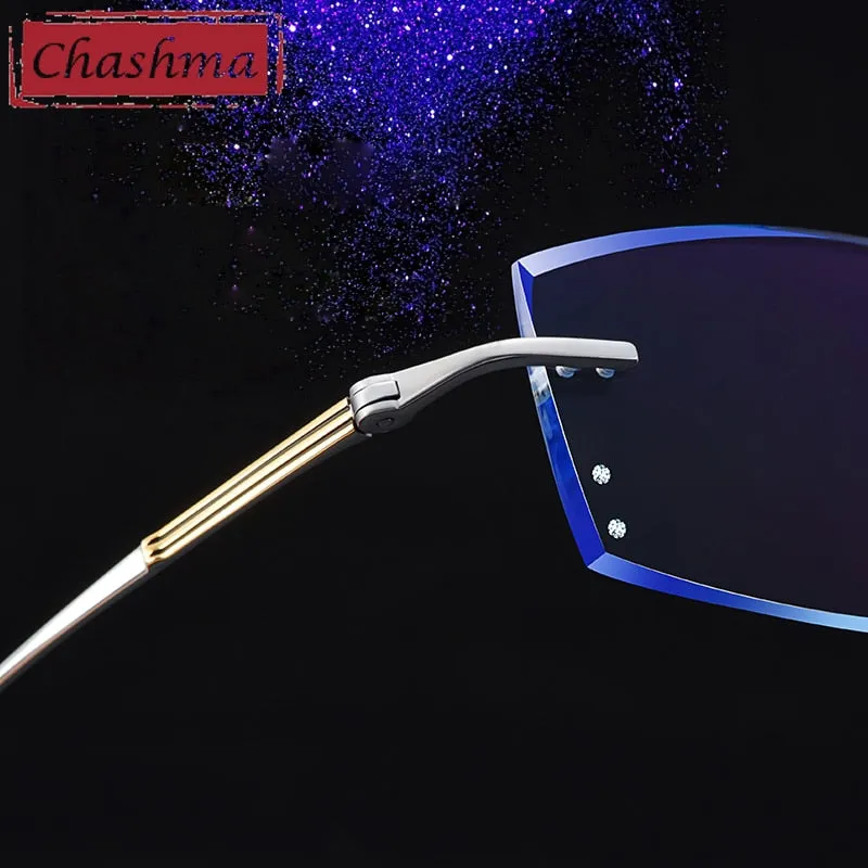 Chashma Unisex Rimless Square Titanium Eyeglasses 9083