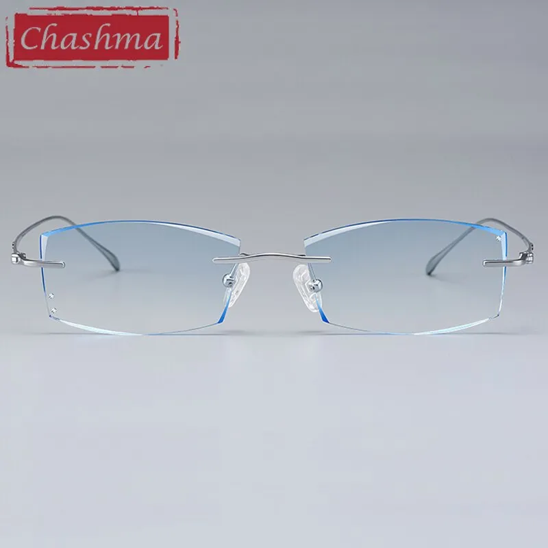 Chashma Unisex Rimless Square Titanium Eyeglasses 9083