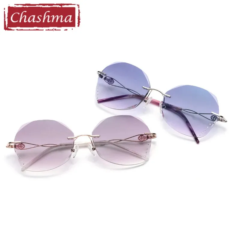 Chashma Women Rimless Round Gradient Colored Titanium Eyeglasses 2378