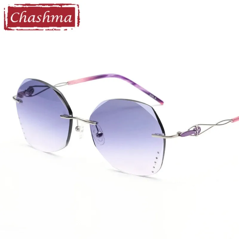 Chashma Women Rimless Round Gradient Colored Titanium Eyeglasses 2378