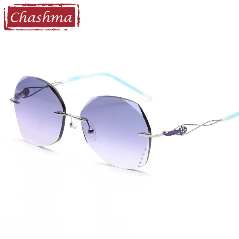 Chashma Women Rimless Round Gradient Colored Titanium Eyeglasses 2378