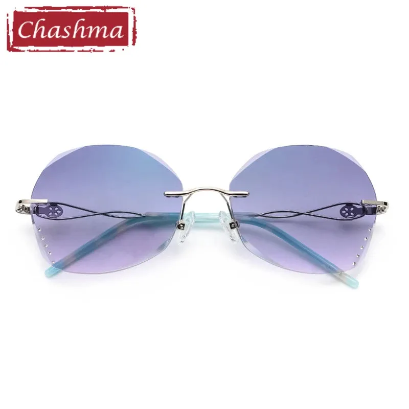 Chashma Women Rimless Round Gradient Colored Titanium Eyeglasses 2378