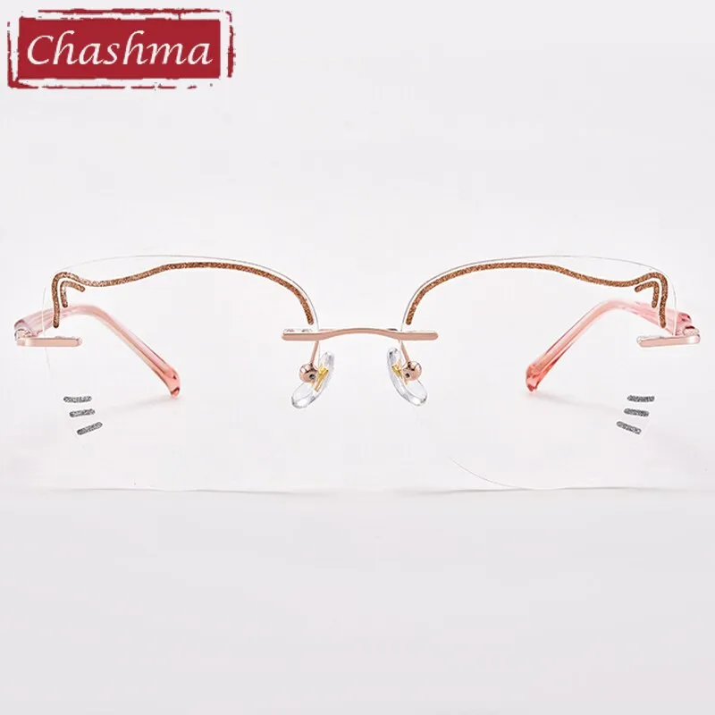 Chashma Women's Rimless Cat Eye Titanium Eyeglasses 88582