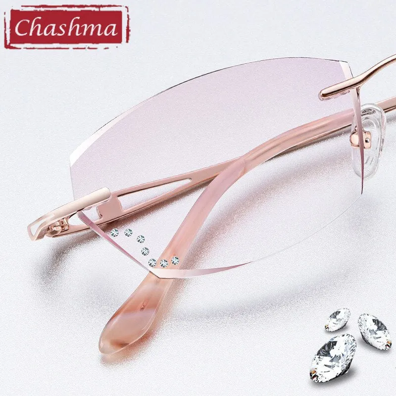 Chashma Women's Rimless Oval Titanium Eyeglasses 99101c