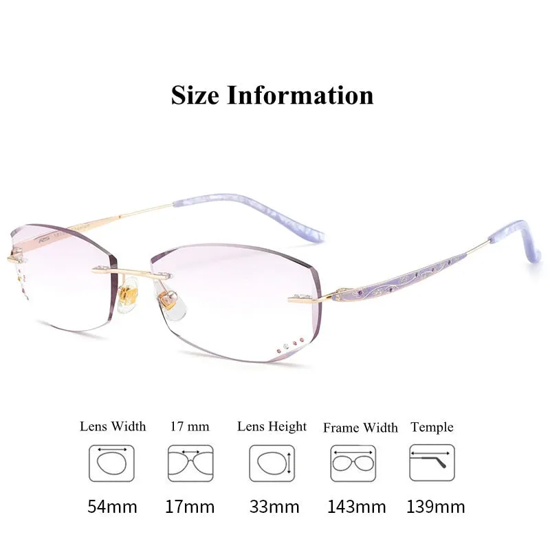 Chashma Women's Rimless Rectangle Eyeglasses 10139