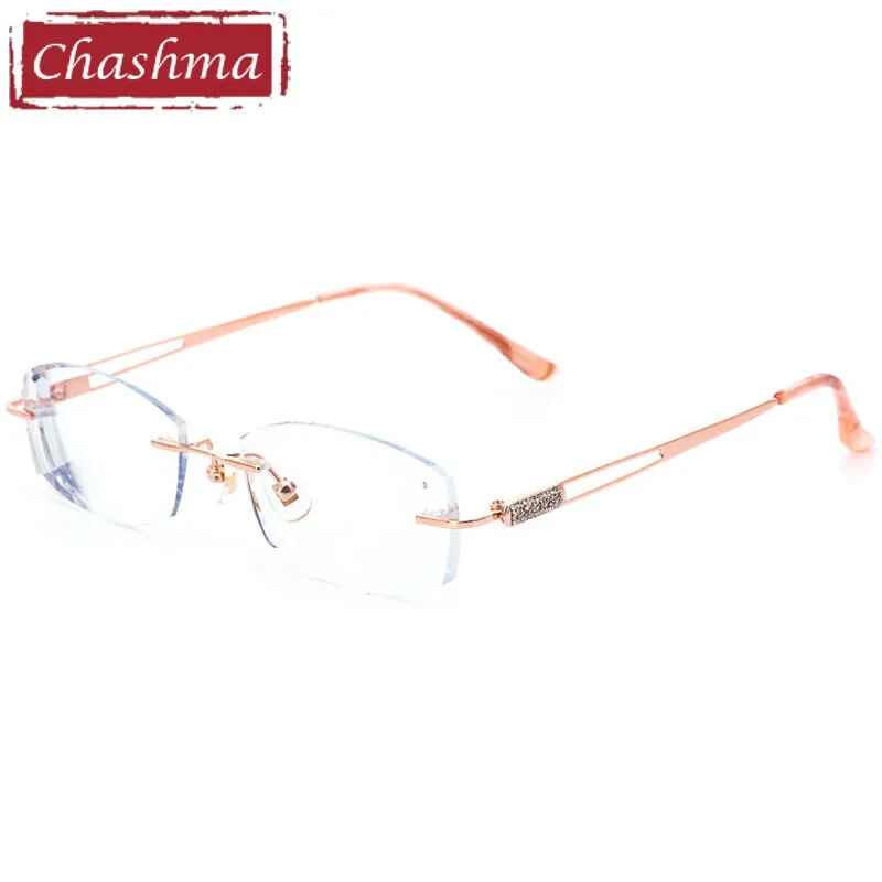 Chashma Women's Rimless rectangle Titanium Eyeglasses 6048