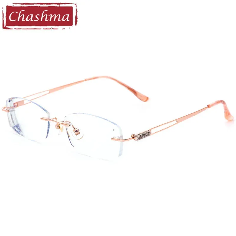 Chashma Women's  Rimless Square Titanium Eyeglasses 6048