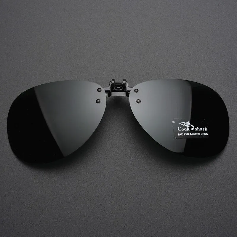 Cook Shark Polarized Men's Sunglasses Clip Driving Glasses Clip Driving Uv