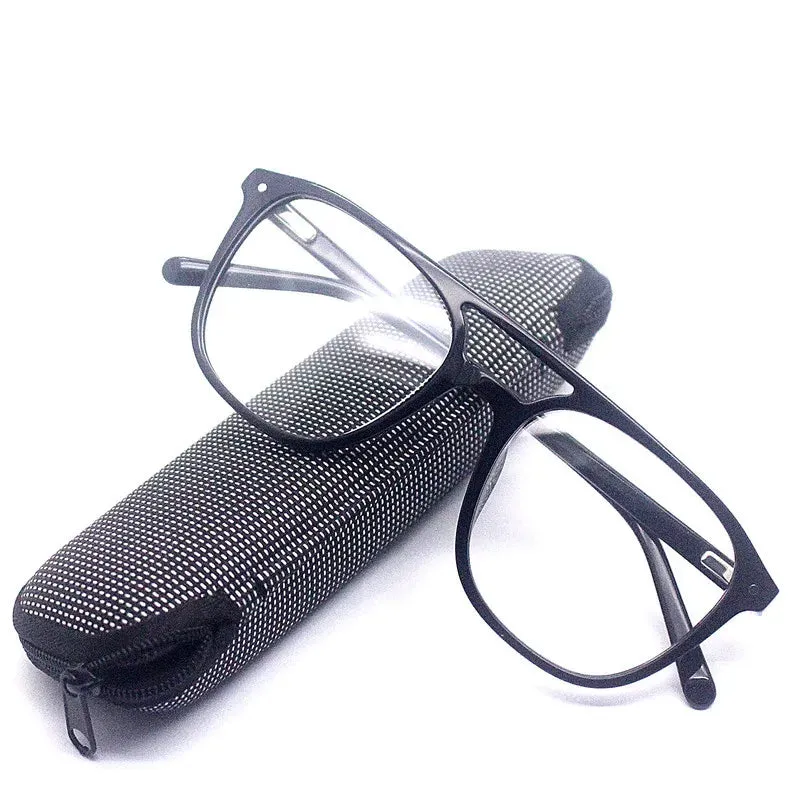 Cubojue Mens Full Rim Double Bridge Square Acetate Reading Glasses Xh0010