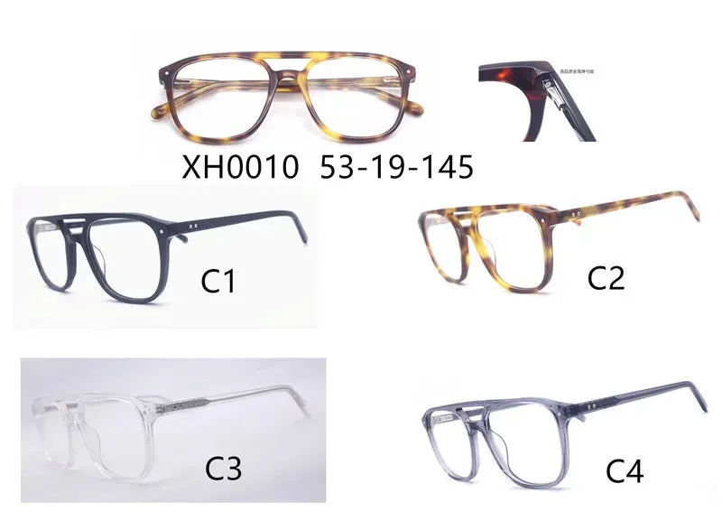 Cubojue Mens Full Rim Double Bridge Square Acetate Reading Glasses Xh0010