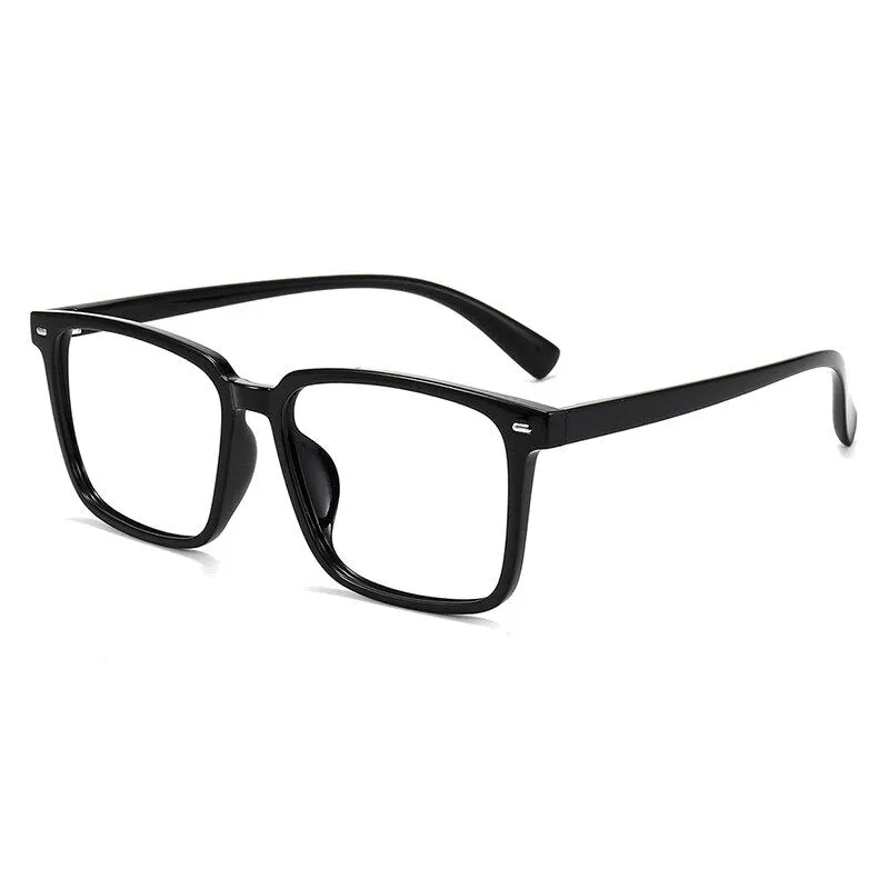 Cubojue Unisex Full Rim Large Square Tr 90 Titanium Frame Eyeglasses