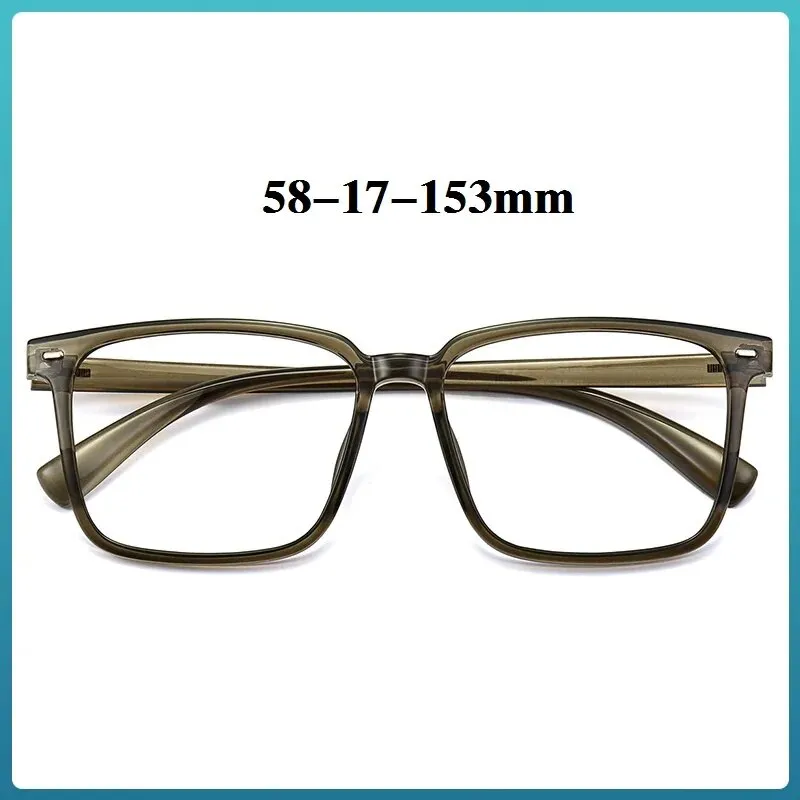 Cubojue Unisex Full Rim Large Square Tr 90 Titanium Frame Eyeglasses